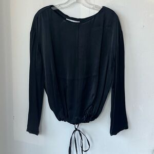Zara Elegant Black Tie-Back Blouse